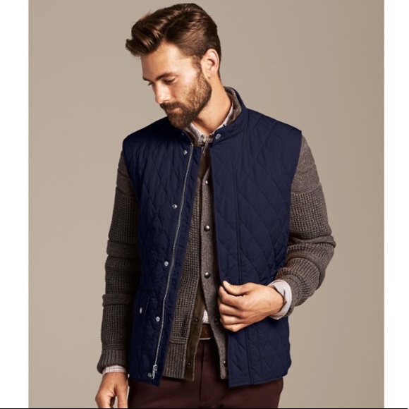 Banana Republic Navy Quilted Vest Mens 